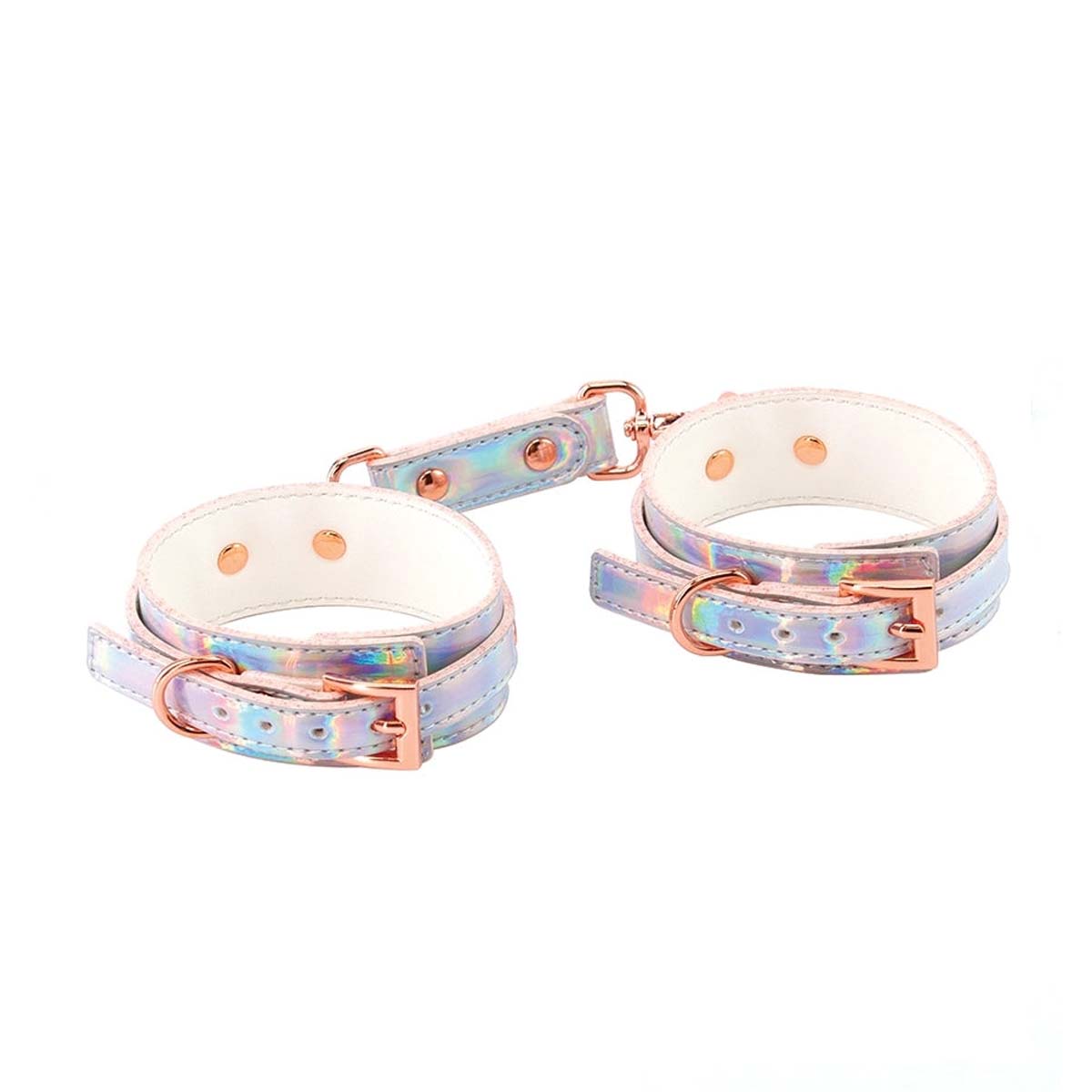 Vinyl holographic rainbow wrists cuffs Nudie Co