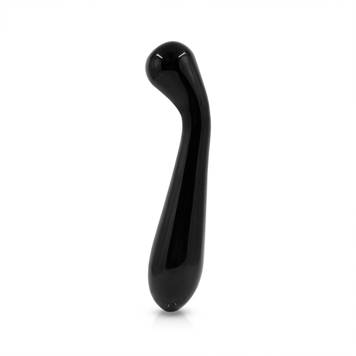 Black glass dildo with a ball on one end fr g-spot stimulation Nudie Co