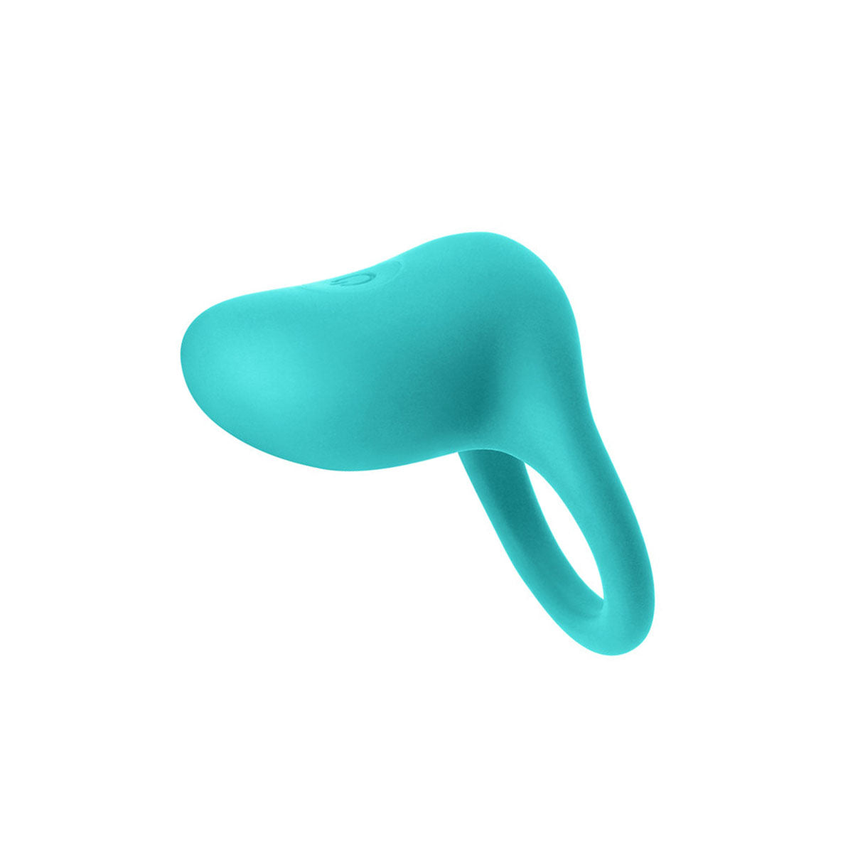 Teal silicone vibrating ring with flat head Nudie Co