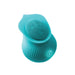 Teal silicone flower-shaped vibrator with ridges and textured bumpy surface for external stimulation Nudie Co