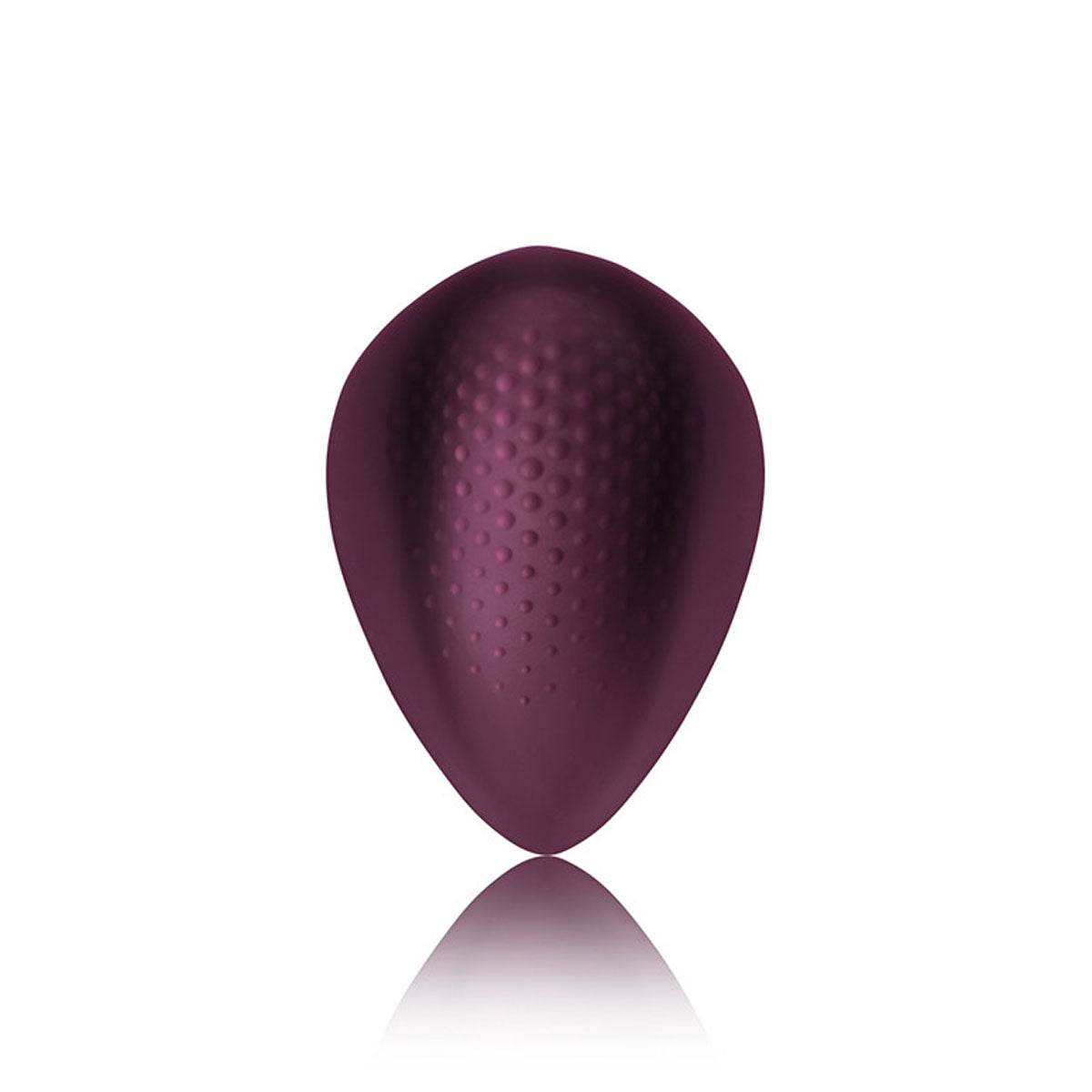 Burgundy silicone almond-shaped vibrator with bumpy texture  Nudie Co