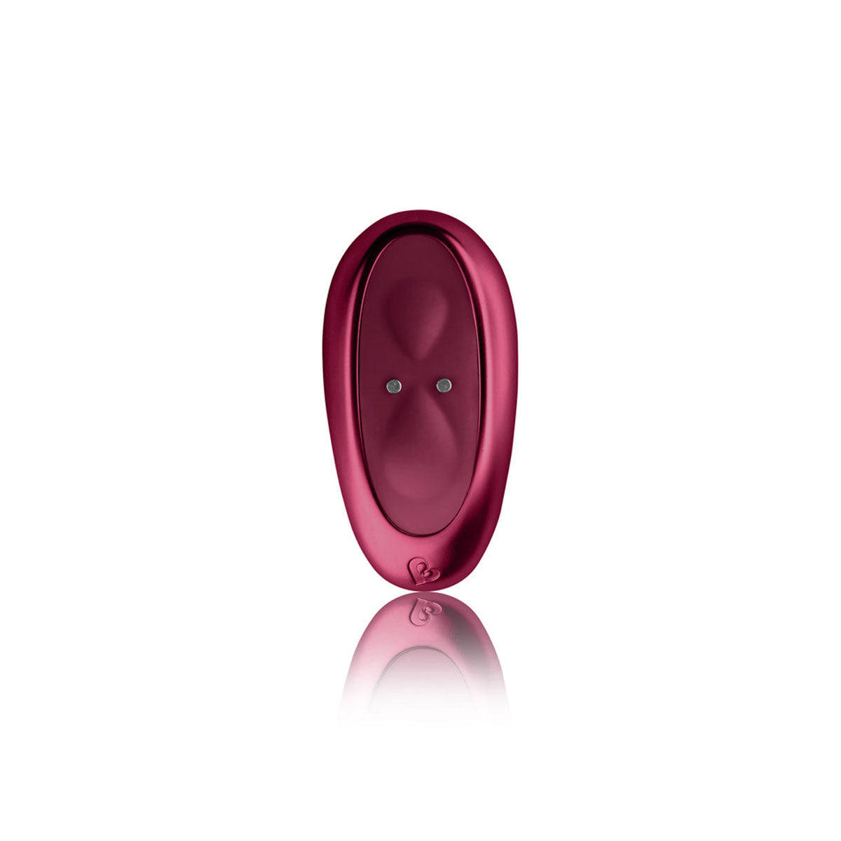 Burgundy silicone and ABS remote with two control buttons for vibrator Nudie Co
