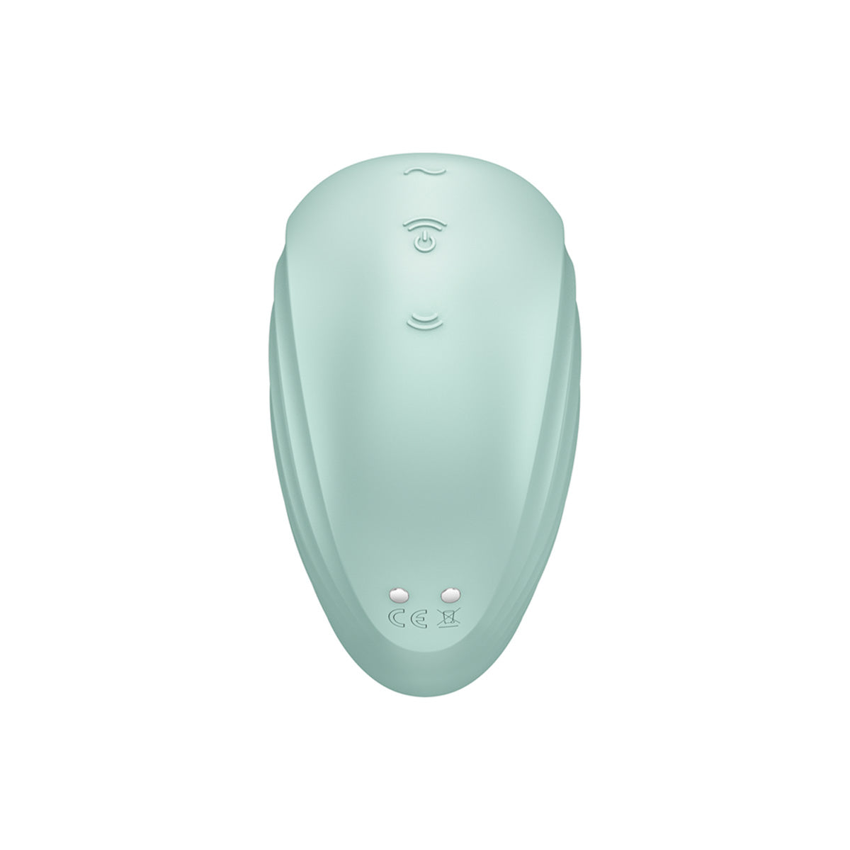 Green-coloured air suction vibrator with three buttons and magnetic charging ports Nudie Co