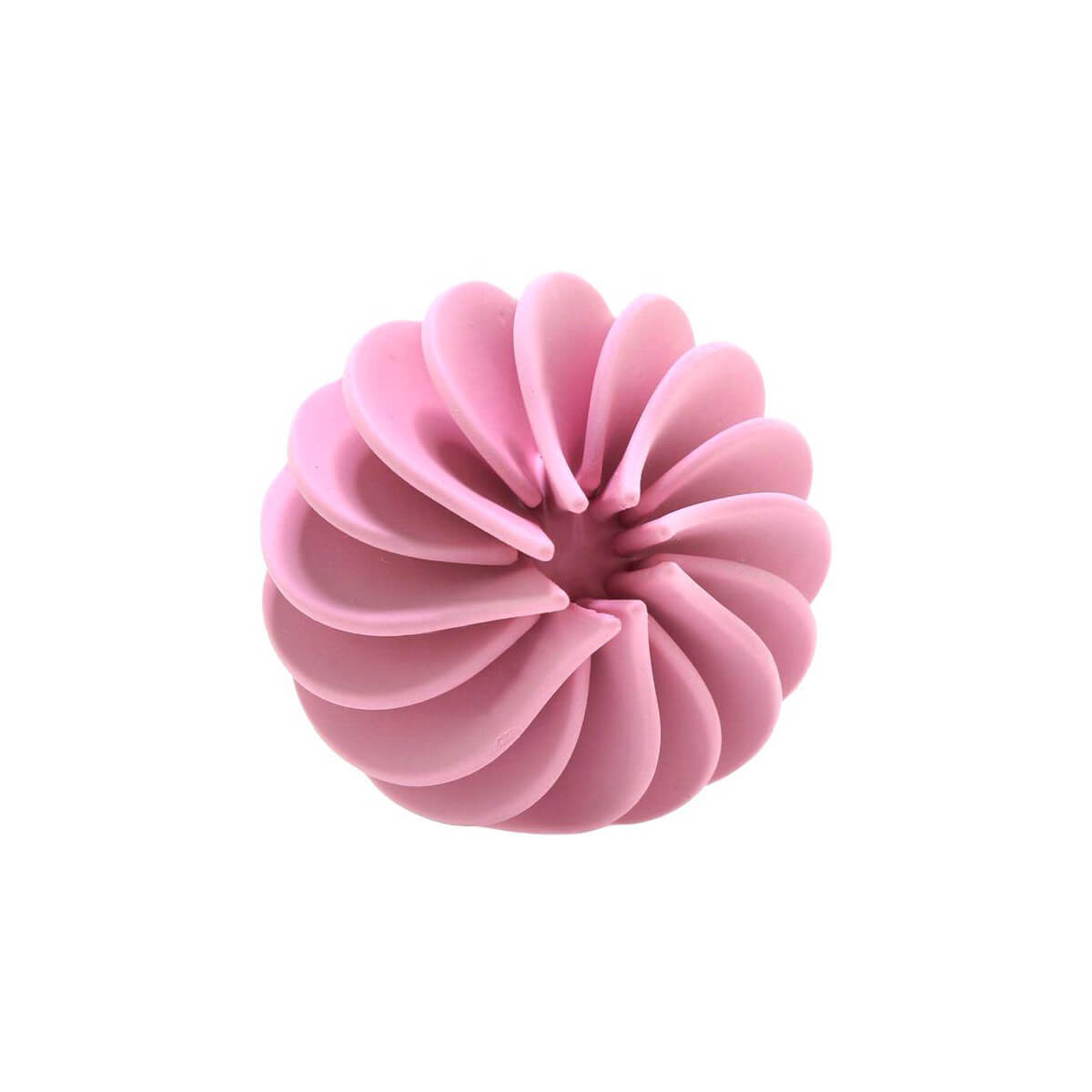 Top view of pink silicone spinning head for clitoral stimulation Nudie Co