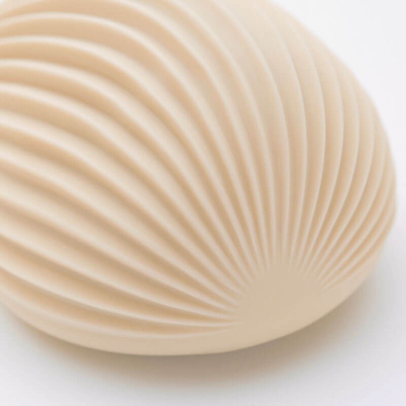 Details of the ribbed surface of Tenga Kushi clitoral vibrator Nudie Co