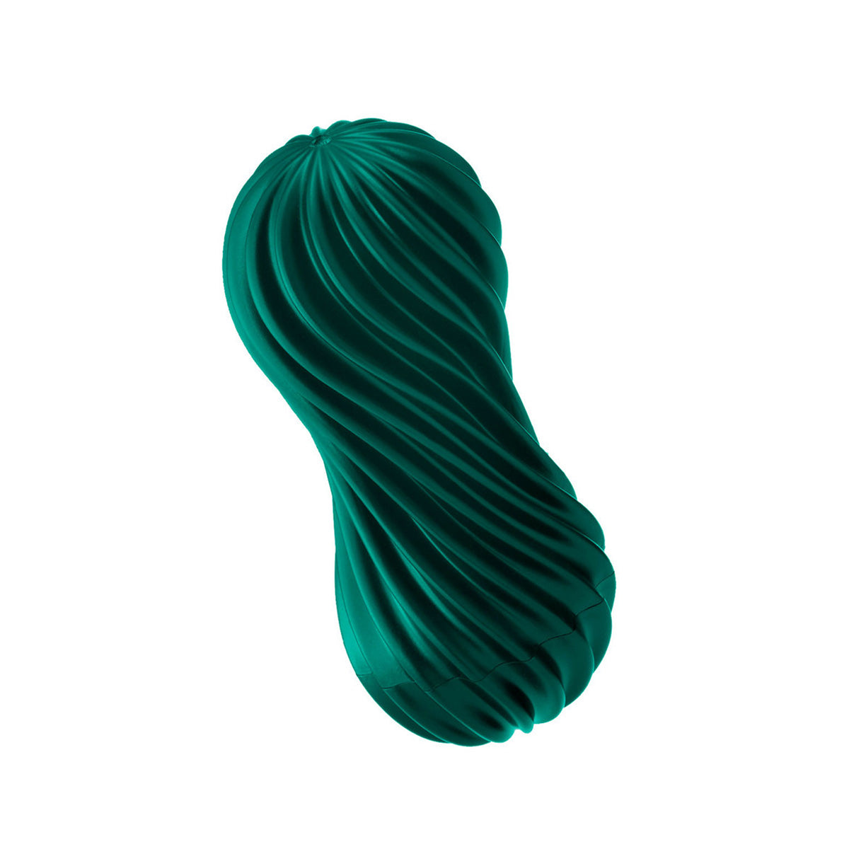 Green penis masturbation sleeve with spiral-ribbed casing Nudie Co
