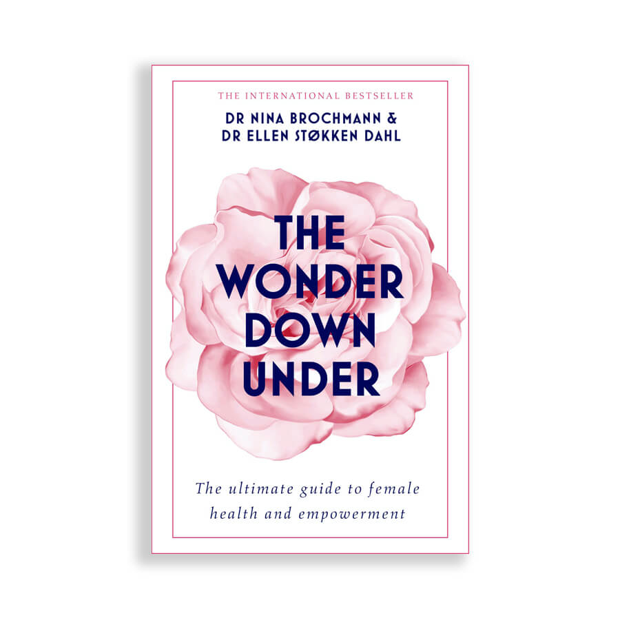 White book cover with pink rose illustration and navy blue text Nudie Co