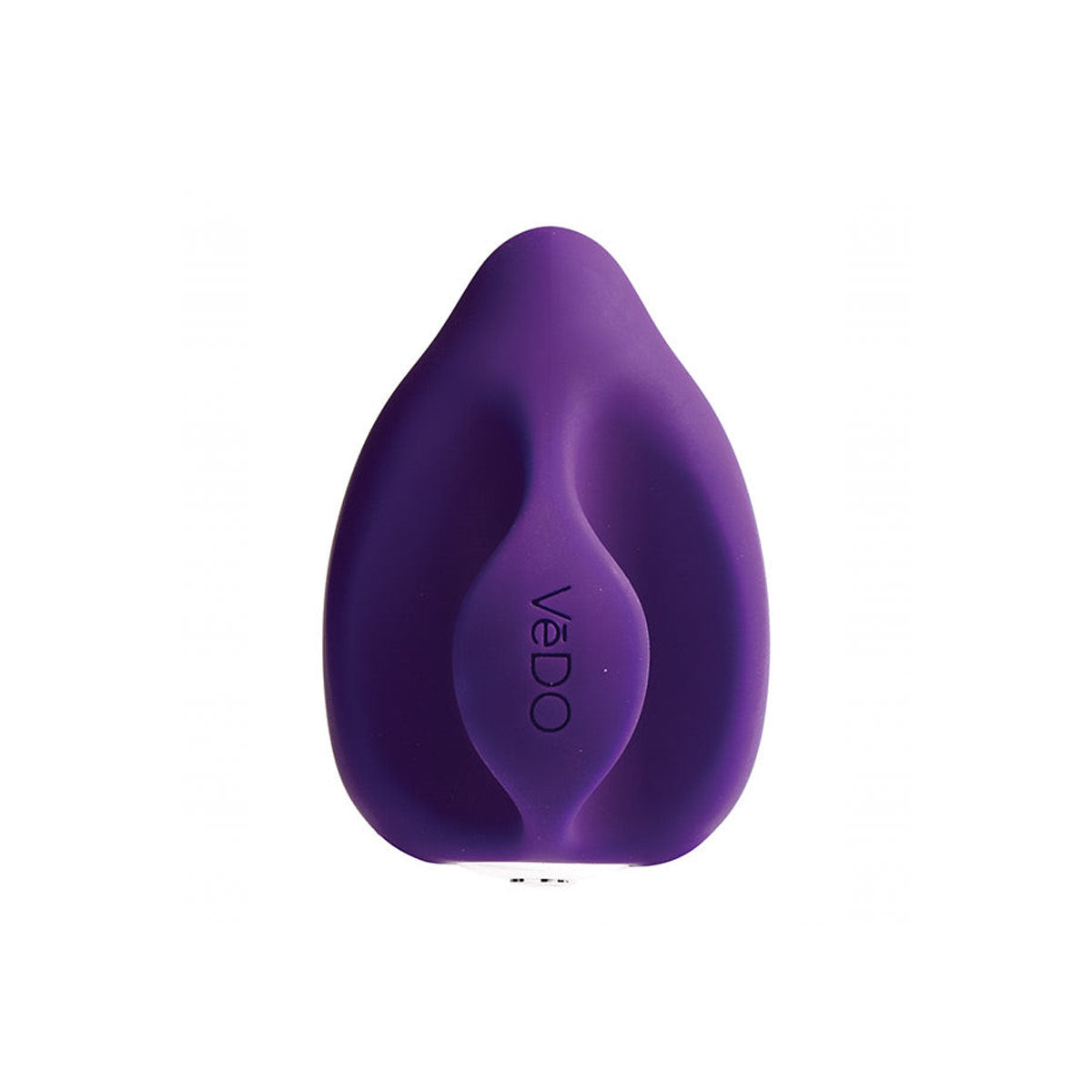 Purple silky-smooth silicone finger vibrator with a handle for easy grip Nudie Co