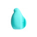 Side view of turquoise finger vibrator with nub for pinpoint sensations and handle for easy grip Nudie Co