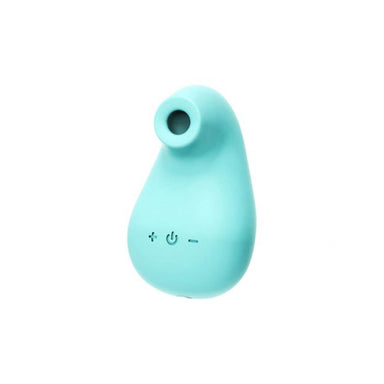 Teal pebble shaped clitoral suction vibrator with round opening Nudie Co