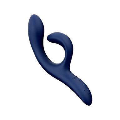 Navy silicone vibrator with flexible tip for clitoris stimulation and control buttons on the handle Nudie Co