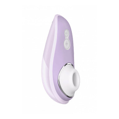 Lilac Air Pleasure technology clitoral suction toy with wide white silicone nozzle Nudie Co