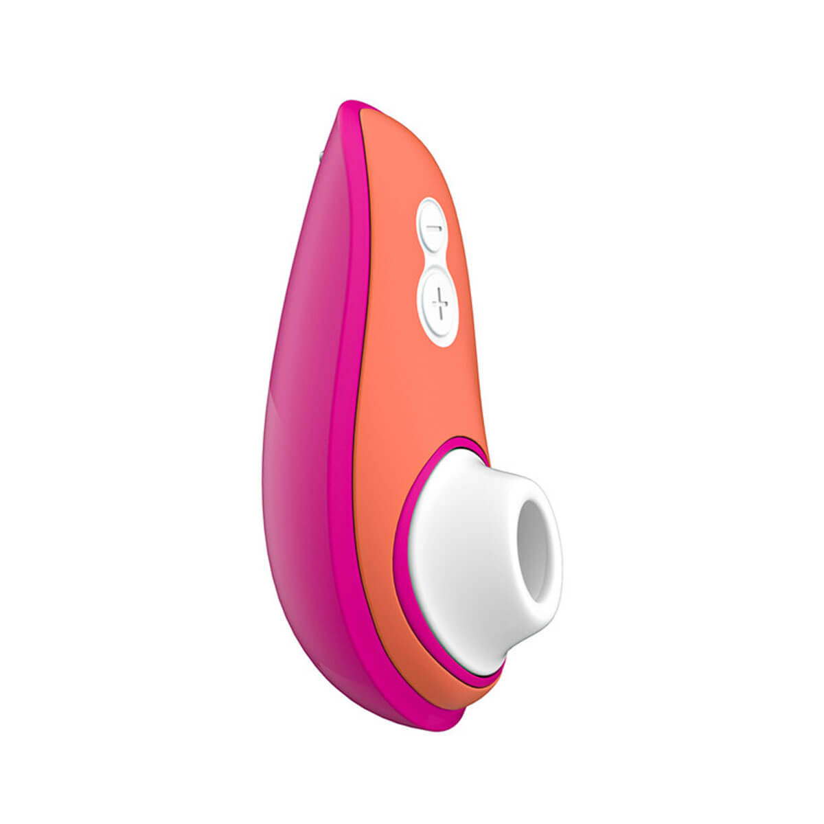 Pink and orange clitoral stimulator with white silicone mouth Nudie Co