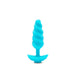 Blue textured silicone butt plug Nudie Co